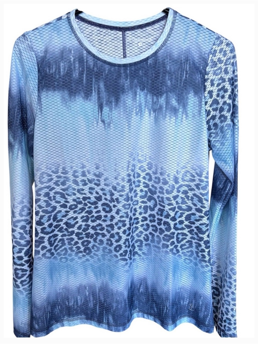 Blue Animal-Print Long Sleeve Tee